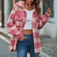 thumbnail image 3 of Cathalem Women Long Sleeve Jacket Coat Plaid Women's Cardigan Fall Winter Womens Shirt Blouse Tops, 3 of 7