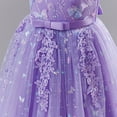 thumbnail image 5 of IDOPIP Sequin Flower Girl Lace Dress for Kids Wedding Pageant Formal Party Long Gown Princess Communion Tulle Dresses 5-6 Years Purple Sequin Butterfly Lace, 5 of 9