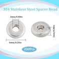 thumbnail image 2 of 1 Box 200Pcs Stainless Steel Spacer Beads 6mm Metal Heishi Beads Bulk Flat Round Disc Bead Small Rondelle Loose Spacer Beads, 2 of 6