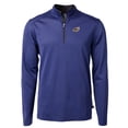 thumbnail image 2 of Men's Cutter & Buck Blue/Black Akron RubberDucks Virtue Eco Pique Micro Stripe Recycled Quarter-Zip Pullover Top, 2 of 3