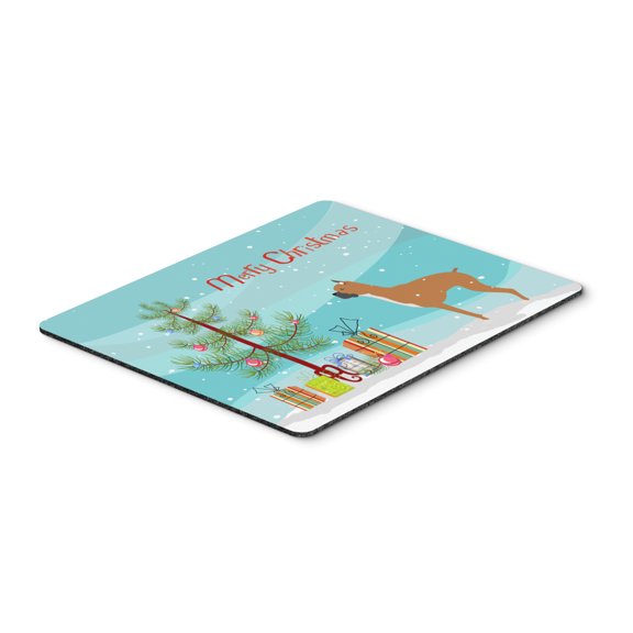 Boxer Merry Christmas Tree Mouse Pad Hot Pad or Trivet