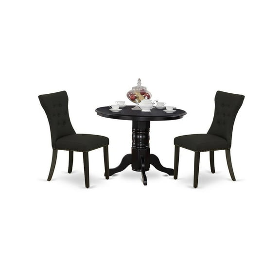 East West Furniture Dining Room Set Black, SHGA3-BLK-24