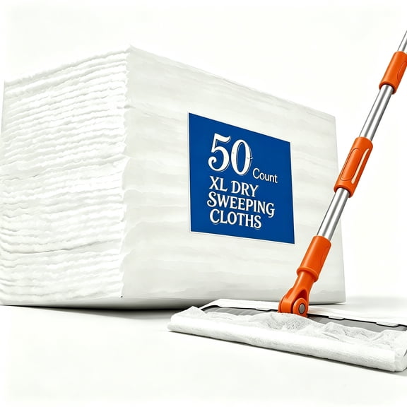 XL Dry Mop Refill,Heavy Duty Dry Sweeping Cloths,QZS Disposable Multi-Surface Dry Cloth Refills for Home,Office Floor Cleaning,50pcs(Mop is not Included)