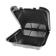 thumbnail image 4 of Pactiv Evergreen Vented Foam Hinged Lid Container, Dual Tab Lock, 9 x 9 x 3.25, Black, 150/Carton, 4 of 4