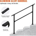 thumbnail image 2 of Main Courante Intérieure/extérieure à 3 Marches 33 Po x 36 Po Réglable en Métal pour Escalier, Rambarde de Porche et Terrasse en Béton, Alliage d'Aluminium avec Surface Antidérapante Enduite de Poudre, 2 of 7