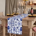 thumbnail image 2 of Blue Spring Floral 90 Inch Table Runner, Summer Farmhouse Flowers Botanical Farmhouse Dresser Scarf Cotton & Linen Tablerunner for Dining/Kitchen Island/Holiday Party Décor 13" x 90", 2 of 9