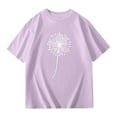 thumbnail image 3 of Toddler Girls Shirts 4t Dandelion Print Round Neck Clothes Outfit Soft Cute Loose Fit Children's Clothing,Light Purple,140, 3 of 6