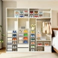 thumbnail image 5 of cisilov Shoe Storage Box, 8 Pack Clear Plastic Stackable Shoe Organizer with Magnetic Door, 5 of 7