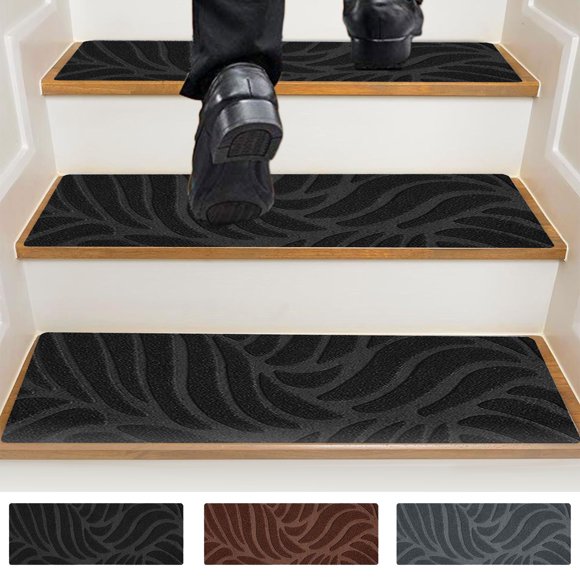 Sentmoon Stair Carpet Outdoor Stair Treads 30x8in No Slip Carpet Stair Treads Non-Slippery Rug Slip Resistive Indoor Runner for Kids Elders and Pet with Reusable Adhesive Easy To Clean