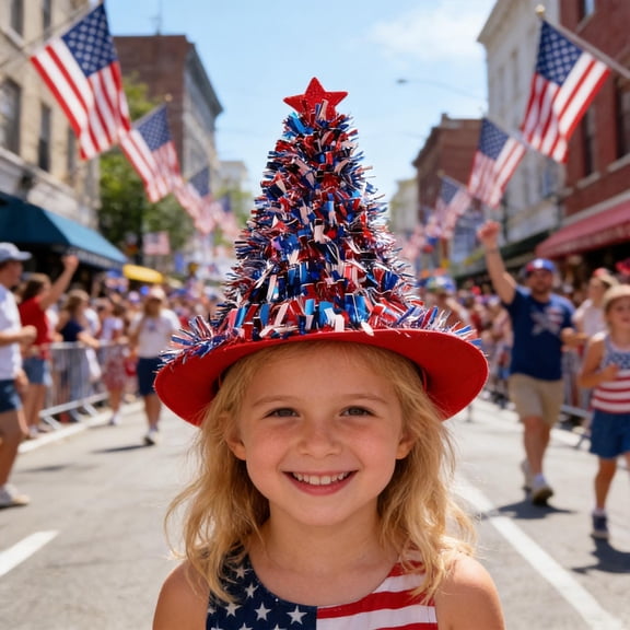 4th of July Patriotic Mini Hat, Red White Blue Mini Party Hat, Small Independence Day Hat for Memorial Day National Day Carnival Decor, Party Supplies