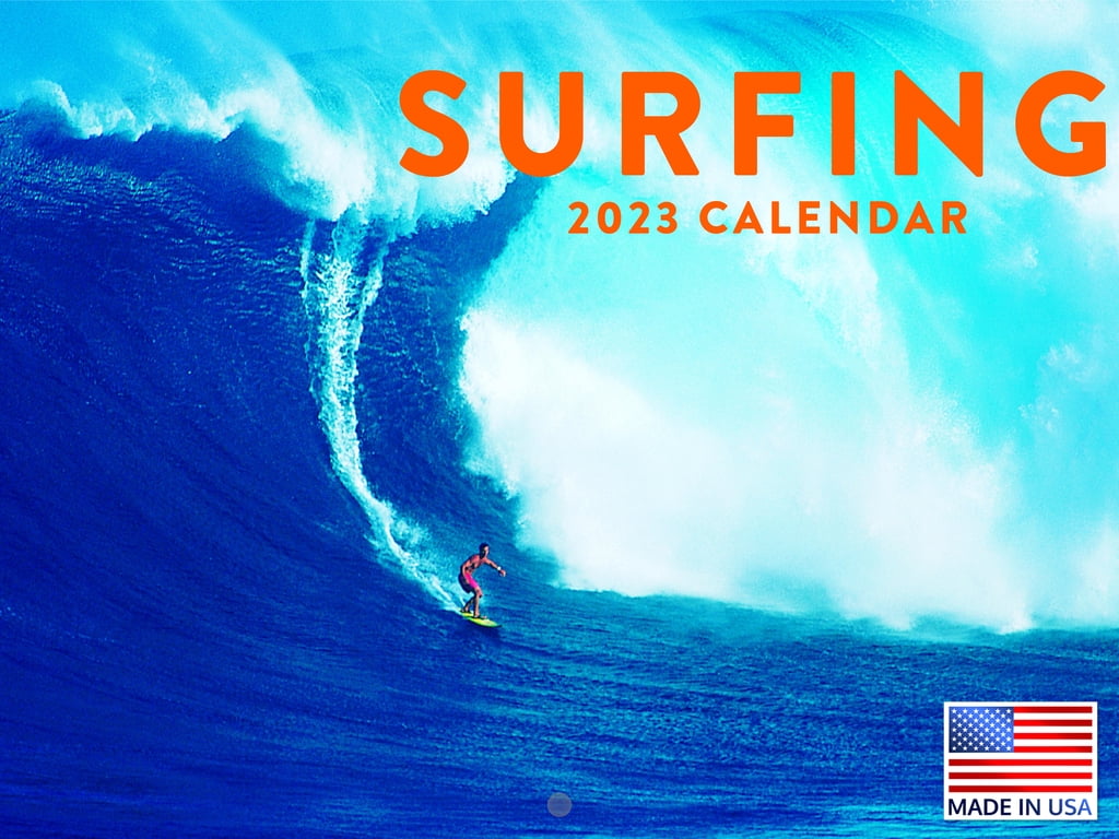 Surfing Calendar 2023 Monthly Wall Hanging Calendars Big Waves Surfer