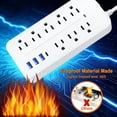 thumbnail image 6 of Surge Protector Power Strip, 8 Outlets with 4 USB Ports (1 USB C),Flat Plug Power Strip with 4 Feet Extension Cord, Wall Mount, Desk USB Charging Station for Home, Office, ETL,1700 Joules,White, 6 of 8