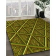 thumbnail image 3 of Ahgly Company Machine Washable Indoor Square Transitional Dark Yellow Green Area Rugs, 3' Square, 3 of 7