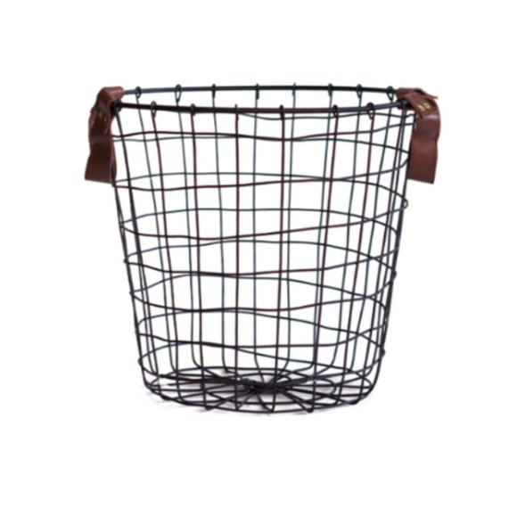 DOLITY Metal Wire Basket with Handles Iron Wire Basket for Books Bathroom Farmhouse 30cmx18cm
