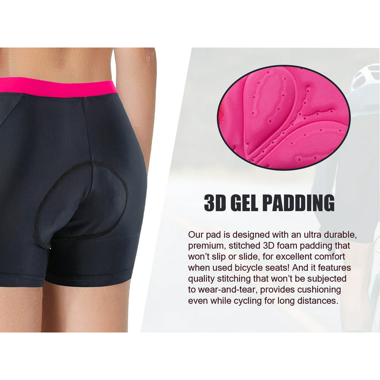 Sponeed Women Cycling Pants Gel 4D Padded Bicycle Shorts Underwear Black L  