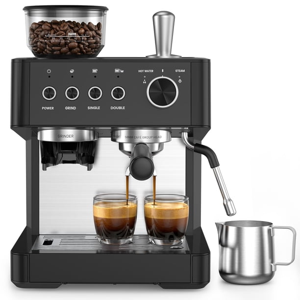 (Actualización 2026) Máquina de café espresso con molinillo eléctrico mate negro