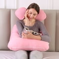 thumbnail image 2 of Pregnancy Pillow for Sleeping, U Shaped Body Pillow, Maternity Pillow for Pregnant Women with Cotton Cover, Pink, 51x23.6 inch, 2 of 5