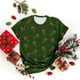 thumbnail image 3 of Gibobby Camisa navideña mujer Camiseta de manga corta con cuello redondo y estampado de Navidad para mujer(Verde,G), 3 of 5