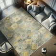 thumbnail image 4 of Ambesonne Oriental Boho Decorative Rug Carpet, Classic East Moroccan, 2' 5" x 5', Pale Teal Pale Coffee, 4 of 5