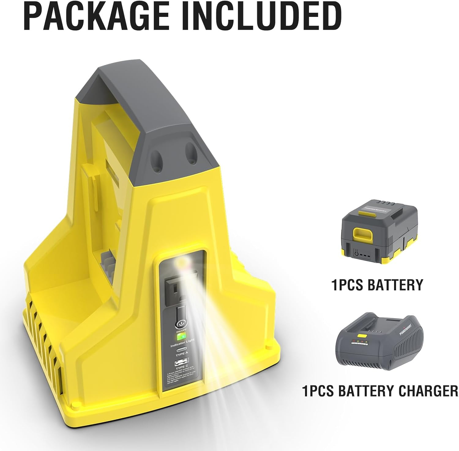 PowerSmart 300 Watts Outdoor Portable Power Station with One 40V Lithium-Ion Replacement Battery