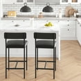 thumbnail image 3 of Juego de 2 Taburetes de Barra Rústicos - Taburetes Altos de 94 cm con Asiento, Respaldo y Reposapiés en Piel Sintética - Patas de Metal, Fácil Montaje - Negro, 3 of 8
