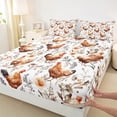 thumbnail image 3 of Homewish Cartoon Chicken 4pcs Bed Sheets for Kids Children,Chic Flowers King Sheets,Farmhouse Animal Super Cozy Sheet Set,Lightweight Room Decor, 3 of 7
