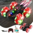 thumbnail image 2 of Dmlowu Remote Control Cars - Shockproof Sturdy Toy Cars for Kids, Four Wheel Drive Stunt Rc Car with Led Lights, Long Lasting Plastic Rc Cars Toy Gift for Christmas Holiday Birthday Party, 2 of 8