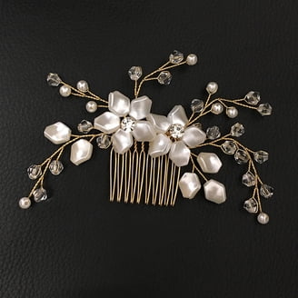 12 Pieces Spirals Crystal Rhinestones Flower Pearl Hair  display picture 2