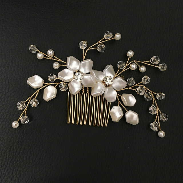 Crystal Pearl Flower Hair Pin Clip Comb Wedding Bridal Bridesmaid Hair Accessory