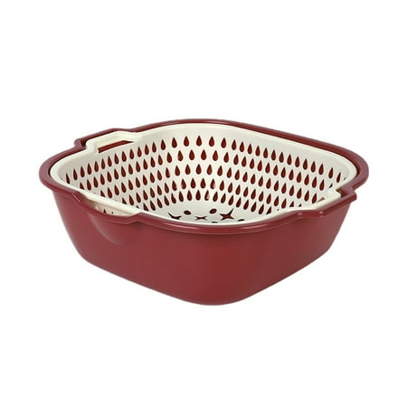 

2-in-1 Kitchen Washing Basket for Vegetables Fruits Meats Cleaning Double-layer Self-Draining Basin Washing Basket New