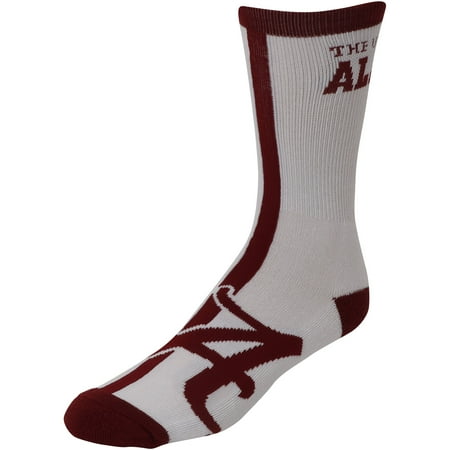 - Alabama Crimson Tide White For Bare Feet Big Time Crew Socks - 8-12