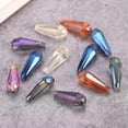 thumbnail image 3 of U8MO 10pcs 20x8mm Colorful Long Teardrop Faceted Crystal Glass Loose Bead DIY Jewelry-Yellowish Green, 3 of 4