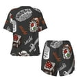 thumbnail image 5 of Lsque Japanese Sushi Hashi Women's Short-Sleeved Pajama Set - 2 Piece Soft and Lightweight Sleepwear Set-X-Large, 5 of 9