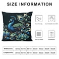 thumbnail image 5 of GOSMITH  Blue Peacock Pillow Cover Beautiful Watercolor Flowers Peony Bird Feathers Gorgeous and Elegant Animal Spring Vitality Couch Bed Sofa Car Waist Cushion Cover, 5 of 5