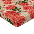 thumbnail image 4 of Ambesonne Rose Print Fitted Sheet, English Flowers Romantic, Full Size, Dark Coral Forest Green, 4 of 5
