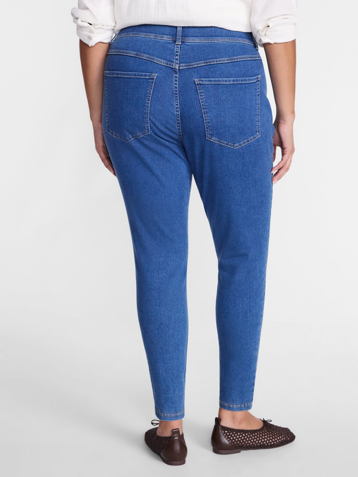 Terra & Sky Women's Plus High Rise Skinny Jeggings, Sizes 0X-4X