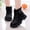 Black, variant on Girls Ankle Boots Lace Up Side Zipper Booties with Buckle Straps Kids Winter Versatile Platform Non-Slip Boots Black 2 Big Kids