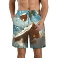 thumbnail image 1 of KLL Fresh Coconut Splash Pattern Swim Trunks for Men,Men's Hawaiian Bathing Suit Swimsuits Quick Dry Swimming Board Shorts Beach Shorts with Pockets-Medium, 1 of 6