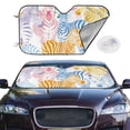 thumbnail image 2 of Kdxio Zebra Colourful Print Windshield Sun Shade,UV Rays and Sun Heat Protection,Sunshade for Car Windshield,Car Shade Front Windshield - Small, 2 of 6