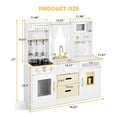 thumbnail image 2 of JOYLDIAS Wooden Kids Play Kitchen Playset Chef Pretend Play Set for Toddlers with Ice Cube Dispenser, Oven, Cooking Accessories, Curtains, Storange Box, 2 of 8