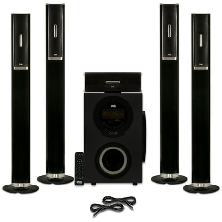 Acoustic Audio AAT3002 Tower 5.1 Home Theater Bluetooth Speaker System and 2 Extension