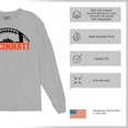 thumbnail image 6 of Cincinnati Skyline Football Long Sleeve T-shirt Bleed Orange and Black Game Day Fantasy League Champions Tailgating, 6 of 7