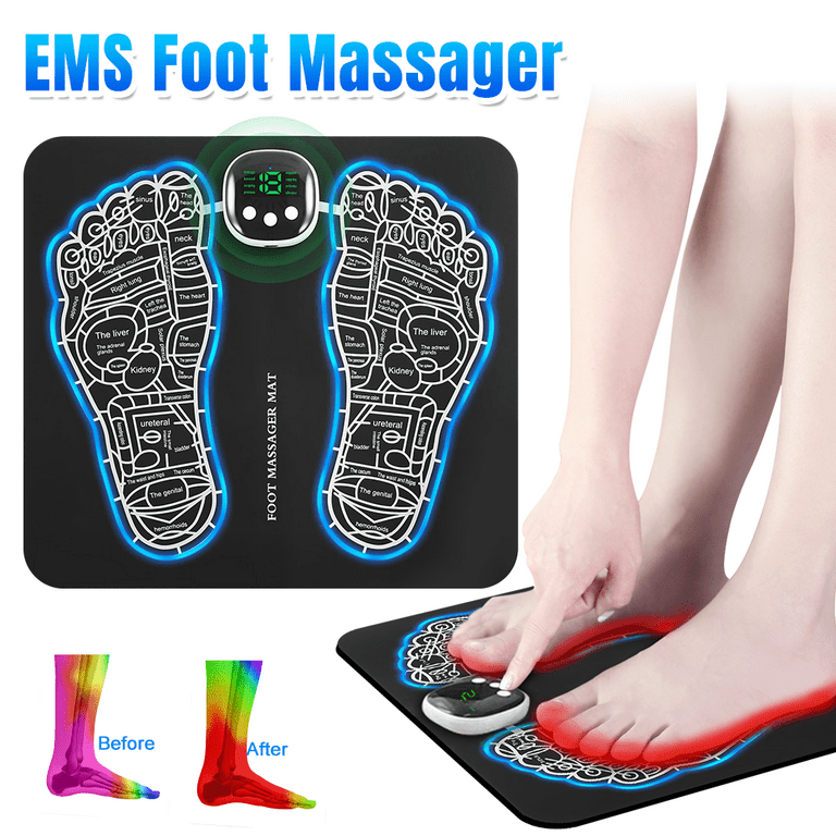 EMS Foot Massager with 8 Modes & 19 Intensity Levels for Pain