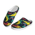 thumbnail image 2 of Daiia Colorful Sharks Print Women’s Fuzzy Slippers Memory Foam Lightweight House Shoes Cozy Loafer Flannel House Shoes-42/43, 2 of 7