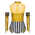 thumbnail image 4 of Mufeng Kids Girls Drum Band Outfits Trapeze Showman Pretend Play Outfit Sparkle Sequins Dance Bodysuit Yellow 10, 4 of 7