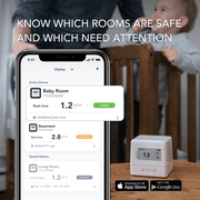 Ecosense EcoQube Flex Smart Radon Detector - Battery Powered Continuous Monitor with Display & App