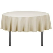 LinenTablecloth 70-Inch Round Polyester Tablecloth Beige
