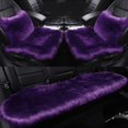 thumbnail image 1 of 1 Pièce - Couverture de Siège d'Auto en Fausse Laine d'Hiver en Peluche - Violet - (Normal) devant Rangée Siège Simple, 1 of 4