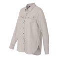 thumbnail image 2 of Burnside Womens Long Sleeve Solid Flannel Shirt, S, Stone, 2 of 2