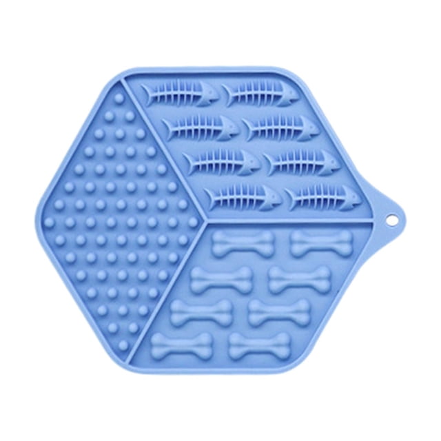 Alfombrilla de silicona para lamer perros Sunnimix Alimentador Lento para Aliviar la ansiedad Azul